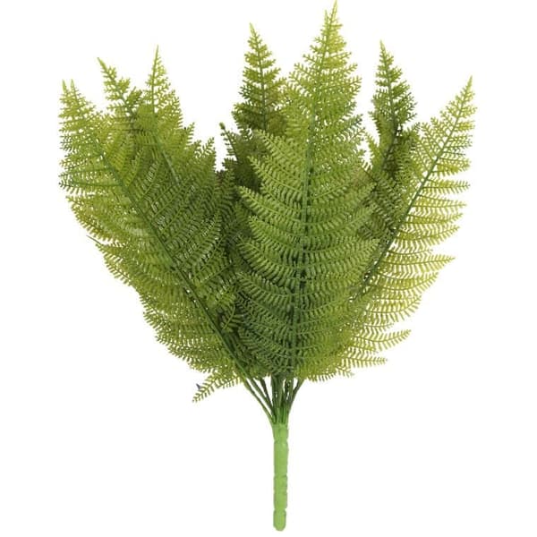 Konstgjord ormbunkebukett 15 grenar - realistisk, 43 cm, grön