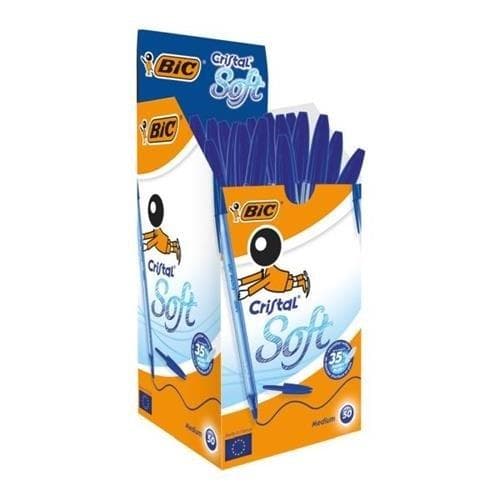 Cristal Soft blå kulspetspenna (50 st) BIC