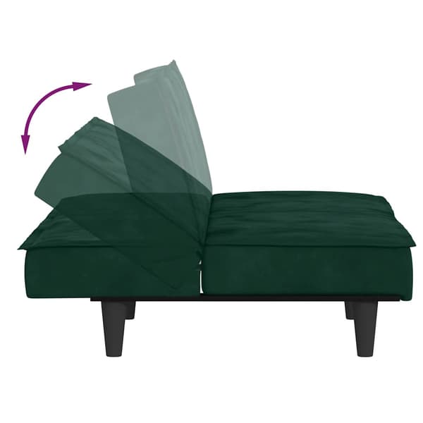 vidaXL Bäddsoffa mörkgrön sammet
