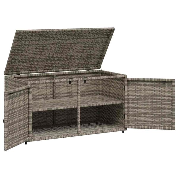 vidaXL haveskab grå 110x55x60,5 cm polyrattan