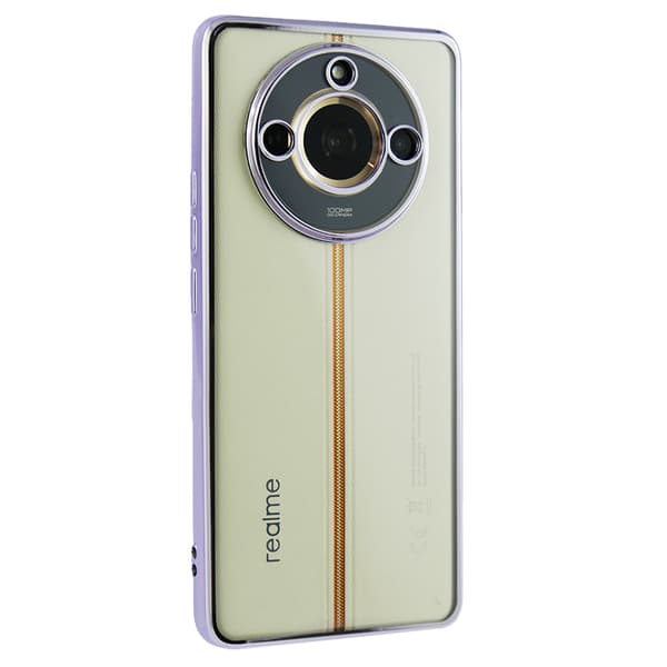 Fodral för Realme 11 Pro 5G / Pro+ 5G, Galvaniserad ram, Transparent / Lila
