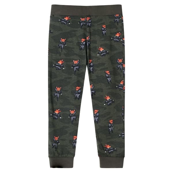 Barnpyjamas med lång ärm, khaki, 140