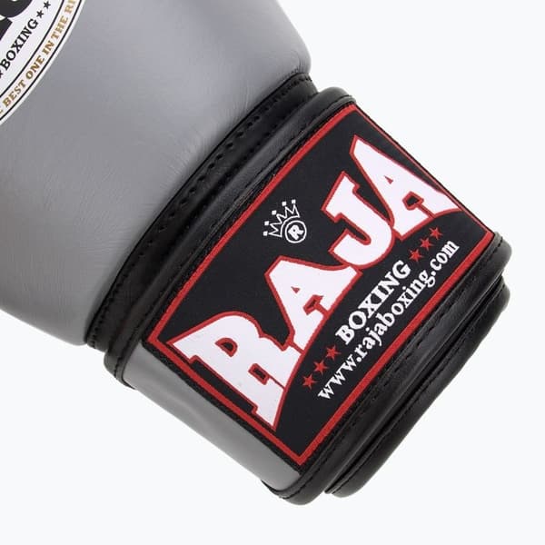 Raja Standard Boxningshandskar i Äkta Läder Grå 12OZ