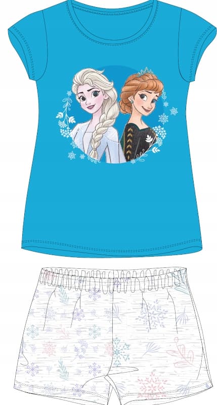Anna Elsa pigepyjamas kortærmet blå 128
