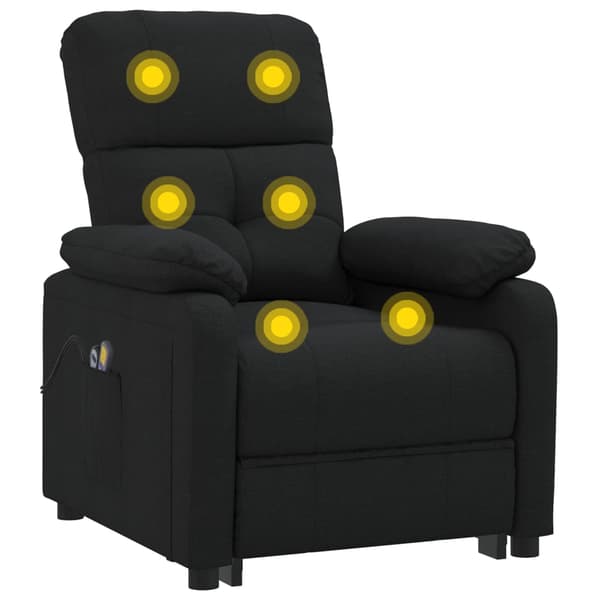 vidaXL elektrisk massagestol, sort, stof