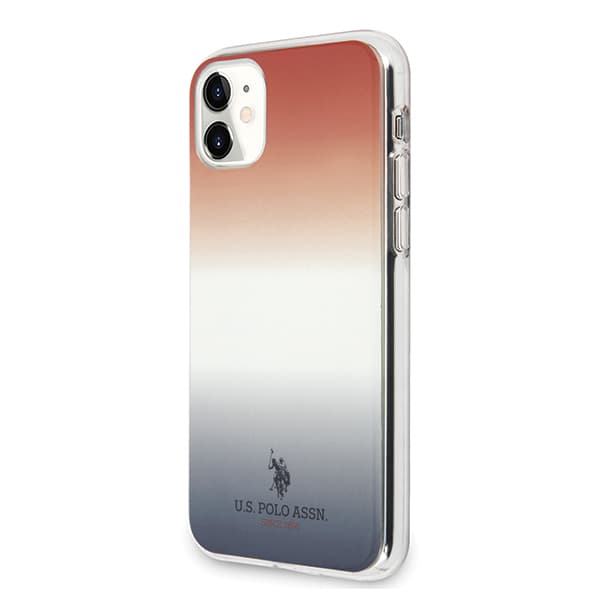 US Polo Gradient Pattern Collection iPhone 11 cover i rødt og blåt