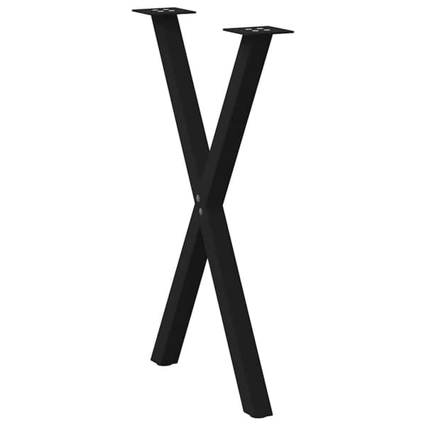 vidaXL Matbordsben, 2 st, svarta, 50x(72-73) cm, stål