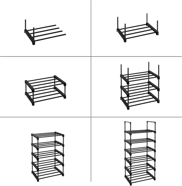 Sort modulært skoskab 106 cm