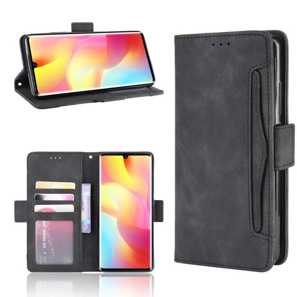 Flip-etui til Xiaomi Mi Note 10 Lite, kortholder, sort