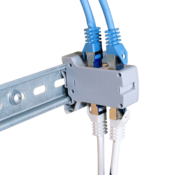 Keystone-adapter til DIN-skinnemontering RJ45 Cat.6A afskærmet LogiLink-stik