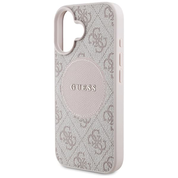 Guess 4G Circle Classic Logo MagSafe-etui til iPhone 16, lyserød