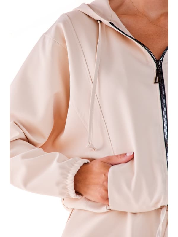 Kimonoärmblus av tyg, beige M