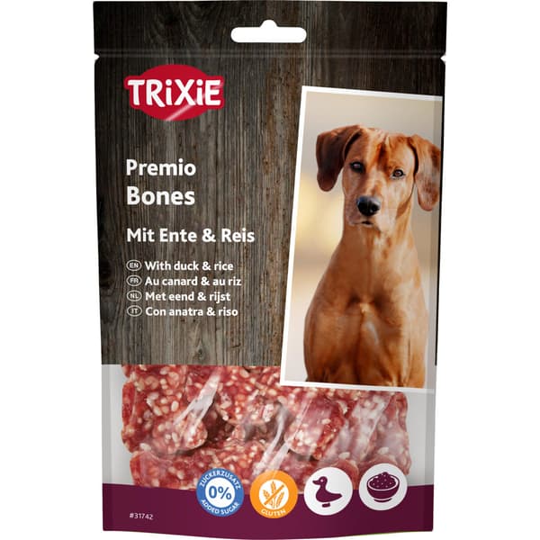 Trixie PREMIO bløde terninger til hunde, and og ris, glutenfri, 80 g