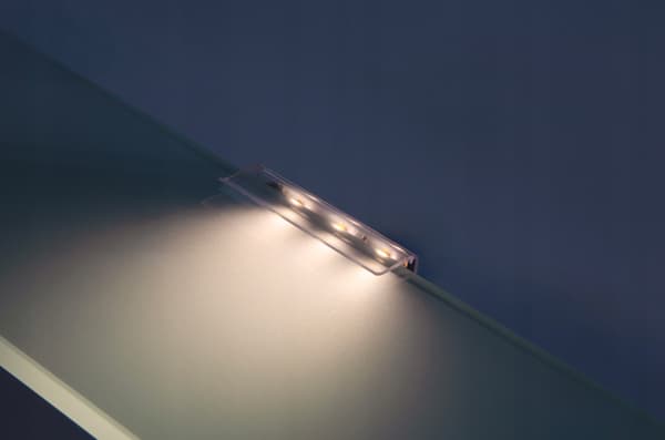 LED PVC-klips til belysning af glashylde, varm farve 2700K