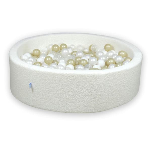 Dry pool 110x30 Boucle White 400 bolde: transparent, hvid, perlemor, lys guld