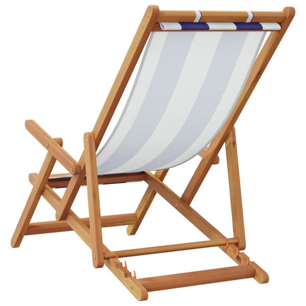 vidaXL foldbare strandstole, sæt med 2, blå og hvid