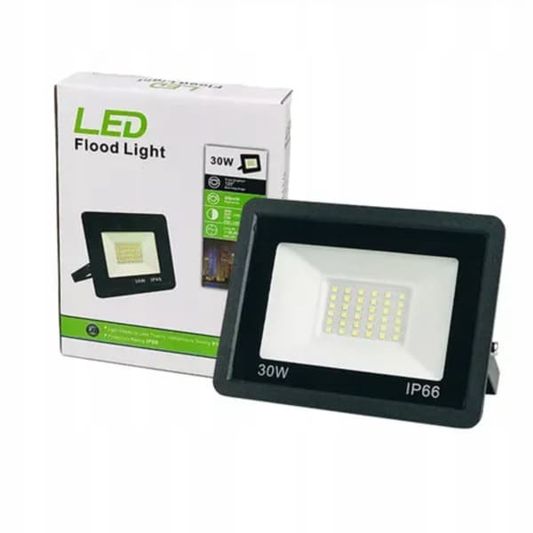 30W 6000K IP66 Apple Slim LED-projektør sort udendørs