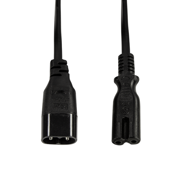 LogiLink IEC C8 til IEC C7 strømforlængerkabel, 2m, sort, universal