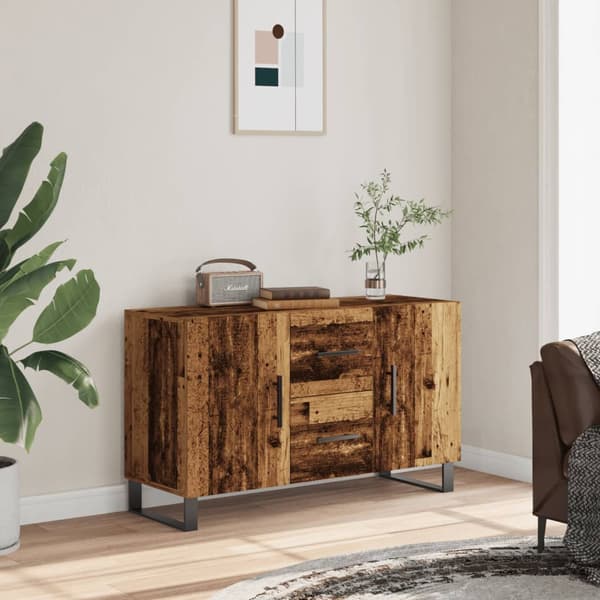 vidaXL kommode, antik træ, 100x36x60 cm, træbaseret materiale