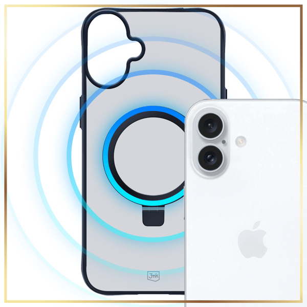 3mk Smoke Case Mag&Stand -kotelo iPhone 16:lle