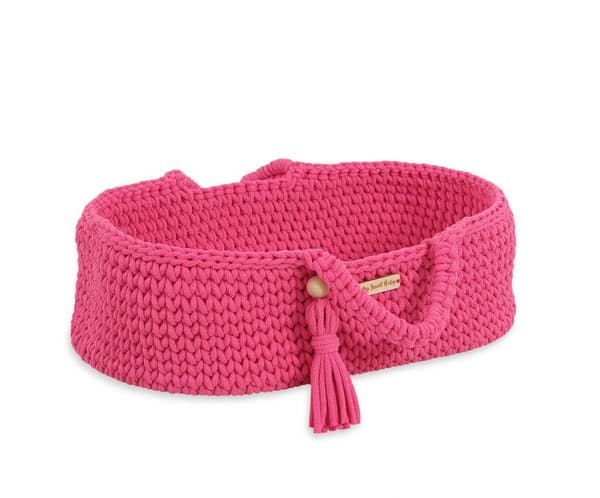 Moses Basket BOHO Bomullsdockbärare - Fuchsia