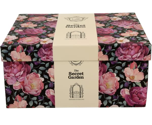 Sæt med 2 Spring Rose sorte kopper og underkopper