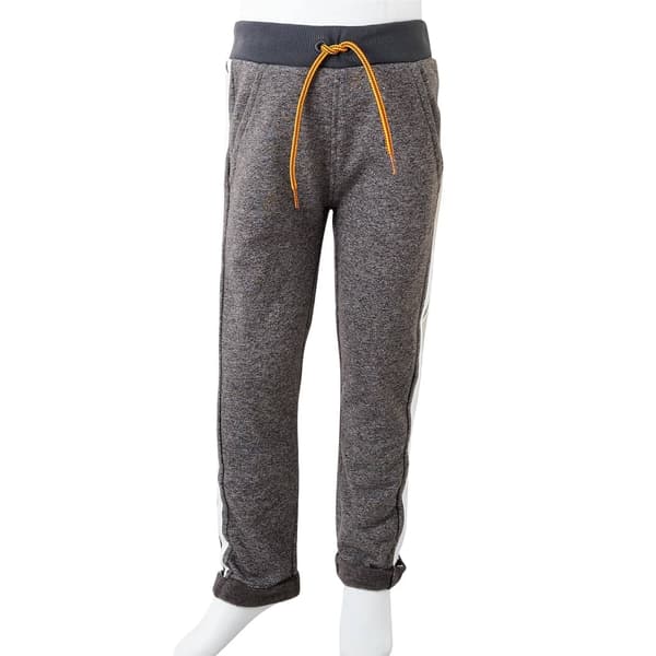 Børne joggingbukser, mørkegrå melange, 104