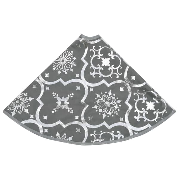 vidaXL Lyxig julgransskydd med strumpa, grå, 150 cm