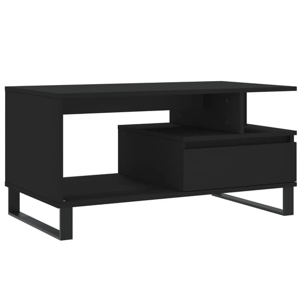 vidaXL sofabord, sort 90x49x45 cm, træbaseret materiale