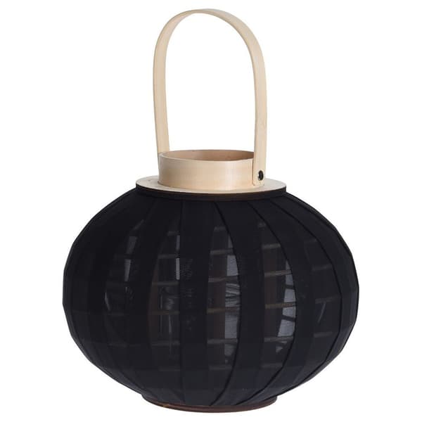 Kynttilälyhty puinen musta 22 cm