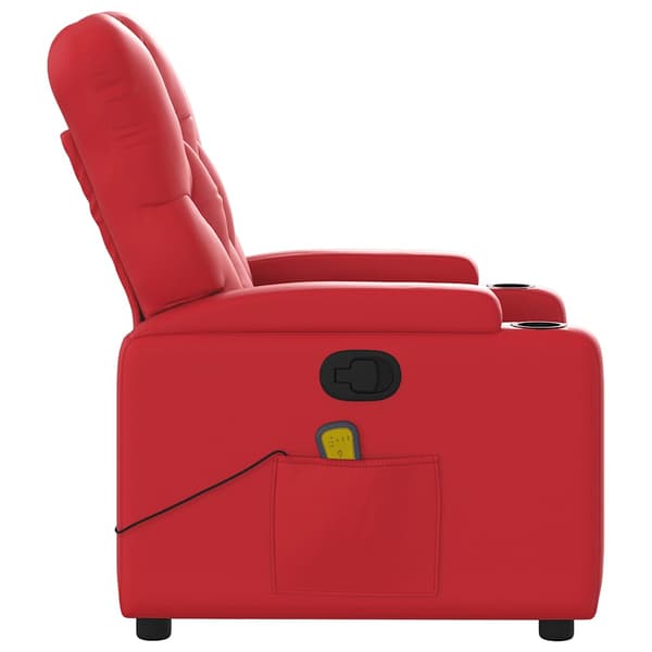 vidaXL Massagefåtölj röd konstläder