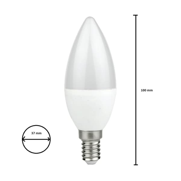 LED-pære 7W E14 C37 koldt lys