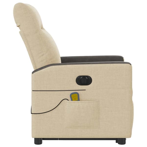vidaXL Lyftbar massagefåtölj, elektrisk, vilstol, krämfärgad