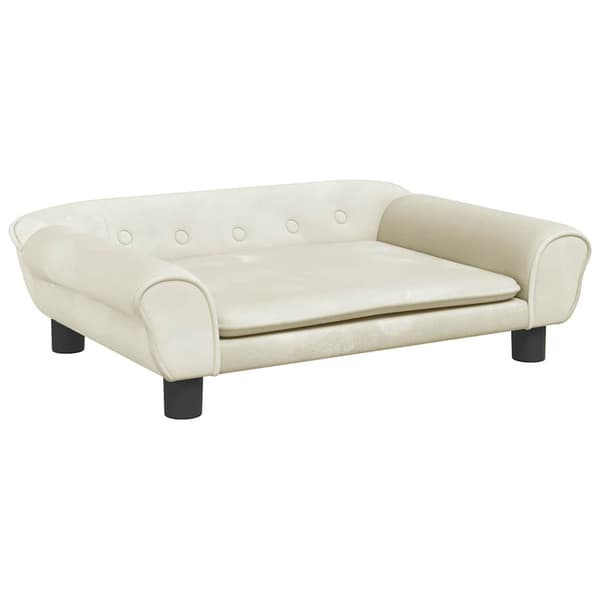 vidaXL Barnsoffa krämfärgad 70x45x26 cm sammet