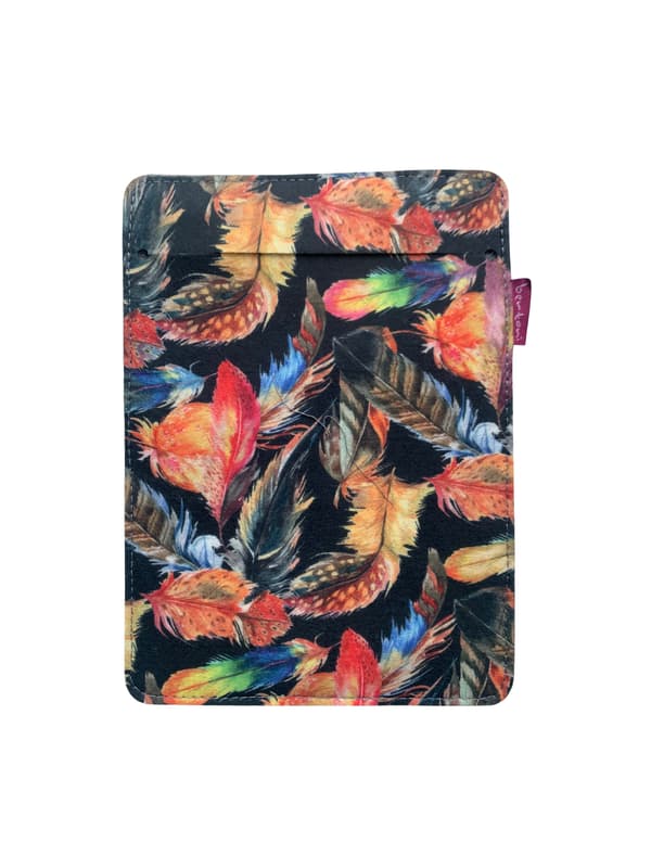 Arco Design 6-7" e-bogsetui - EcoFilc, Plume-print, grå, passer til Kindle / PocketBook