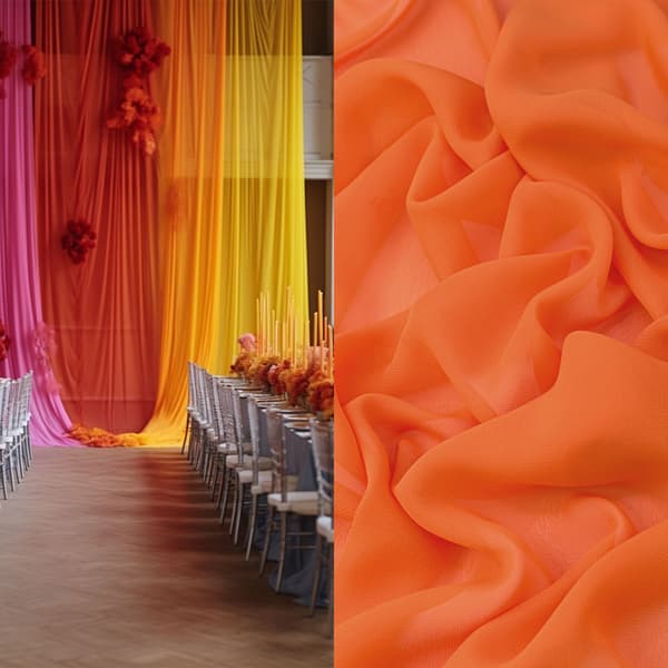 Chiffonmateriale, orange farve
