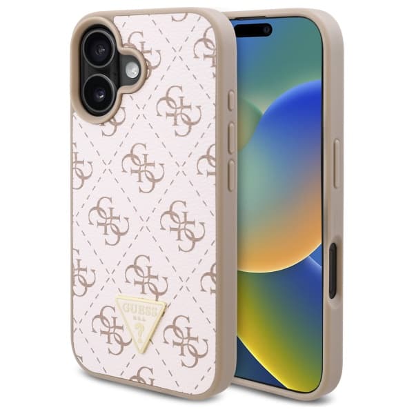 Guess New 4G Triangle-cover til iPhone 16 Plus, hvid