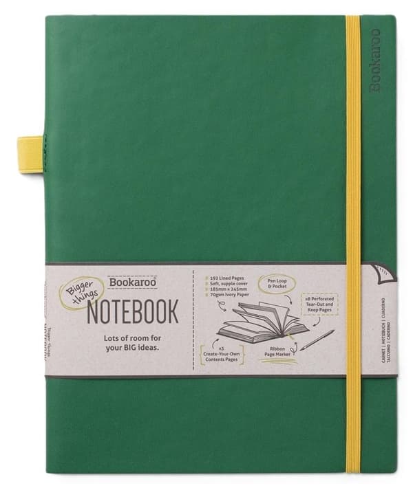 Bookaroo Notesbog Stor - Mørkegrøn