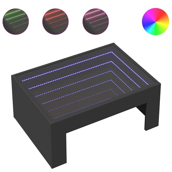 vidaXL Infinity LED sofabord sort 70x50x30 cm