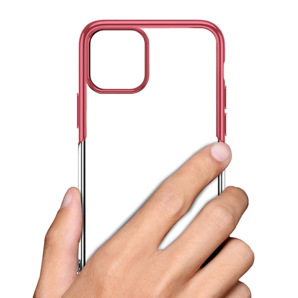Elektropletteret rammecover til iPhone 13 Pro Max - Rød