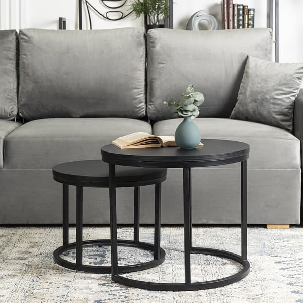 MANU sofabordsæt 43 cm/53 cm sort moderne loft