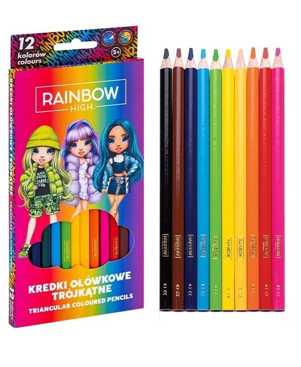 Rainbow High 12-farvede ASTRA trekantede blyanter