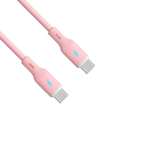 USB typ C / USB typ C-kabel 1m AK-USB-66 60W silikon rosa