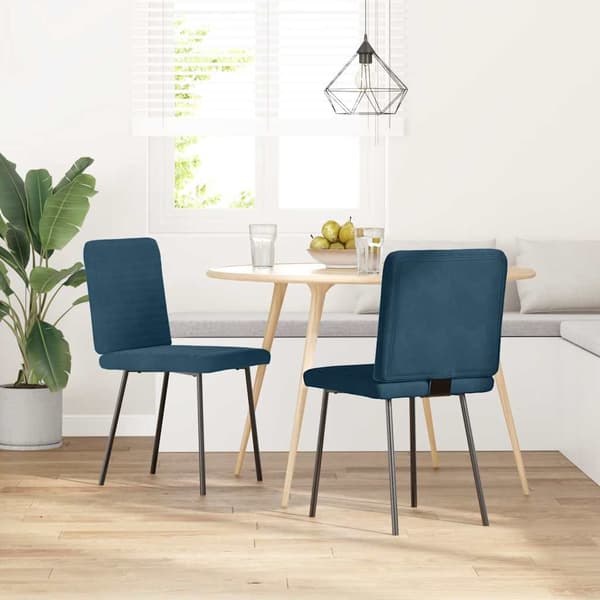 vidaXL Ruokatuolit, 2 kpl, sininen sametti