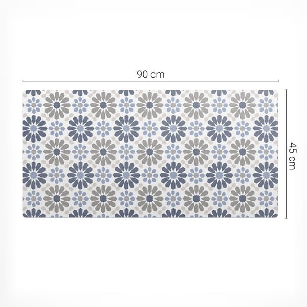Antislip musemåtte med blomstret retrodesign, 90x45 cm