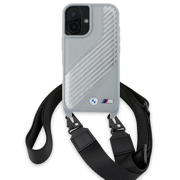 BMW M Edition Carbon Stripe & Strap Cover til iPhone 16, Grå