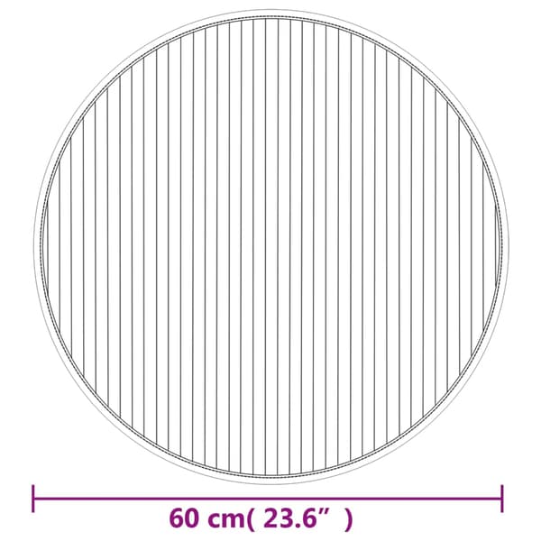vidaXL rundt tæppe, sort, 60 cm, bambus