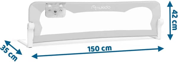 Nukido sengehest 150 x 42 x 35 cm grå