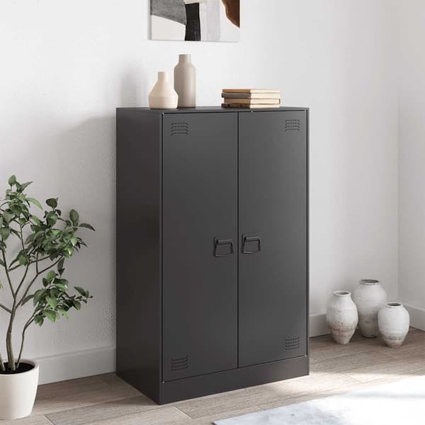 vidaXL sideskab sort 67x39x107 cm stål