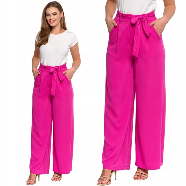 Moraj Vida dambyxor med hög midja i elegant viskos M Rosa